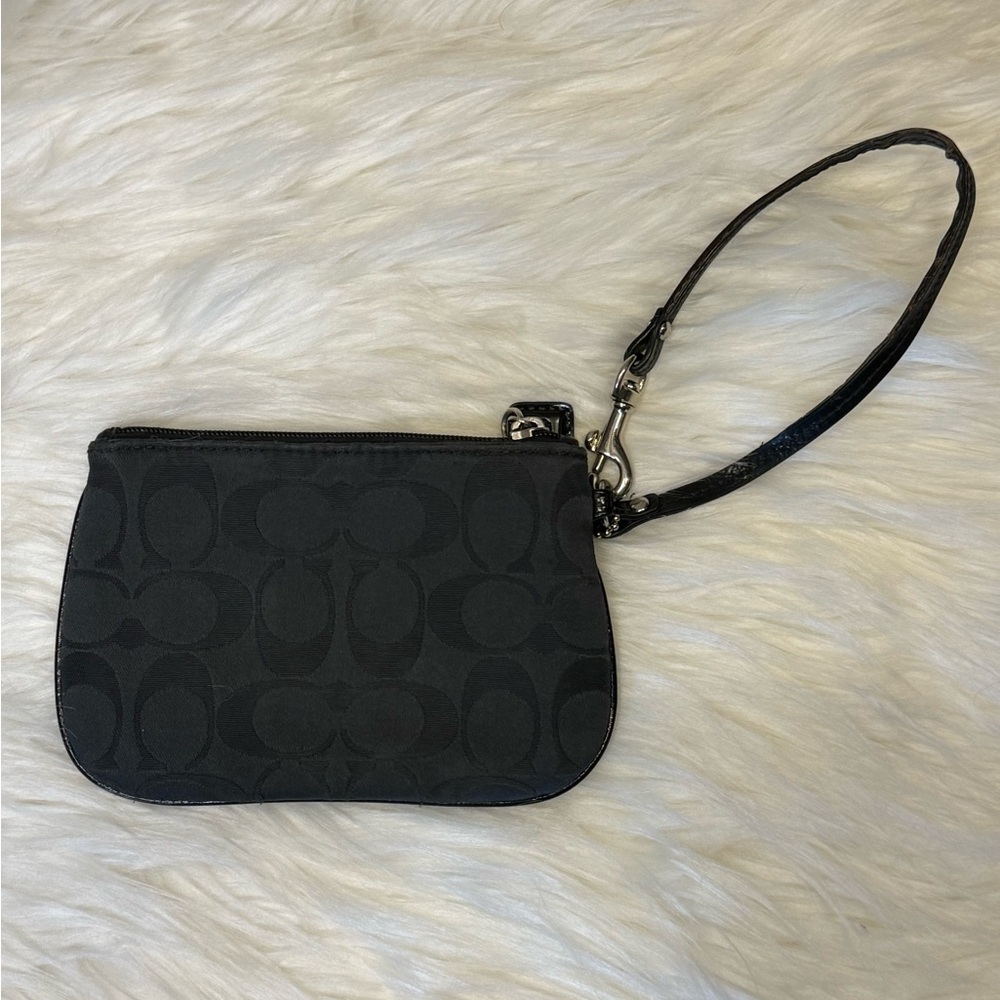 Vintage Coach Signature Black and Purple Wristlet - Picture 4 of 11